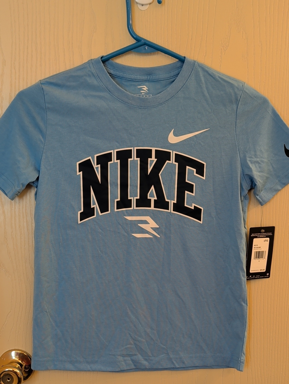 Boys Nike University Blue Graphic Logo Size S (8–10) | Short Sleeve